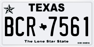 TX license plate BCR7561