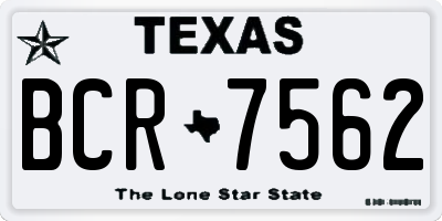 TX license plate BCR7562