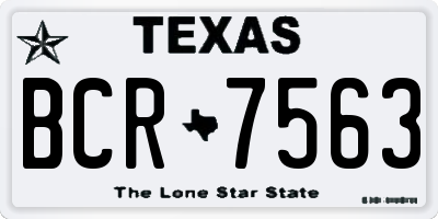 TX license plate BCR7563