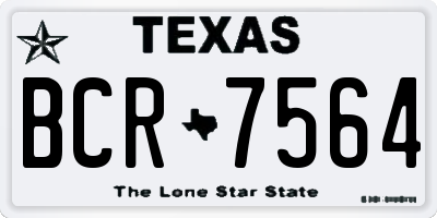 TX license plate BCR7564