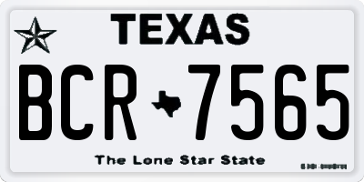 TX license plate BCR7565