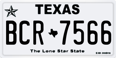 TX license plate BCR7566