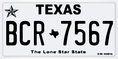 TX license plate BCR7567