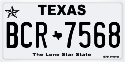 TX license plate BCR7568