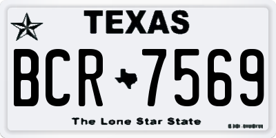 TX license plate BCR7569