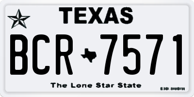 TX license plate BCR7571
