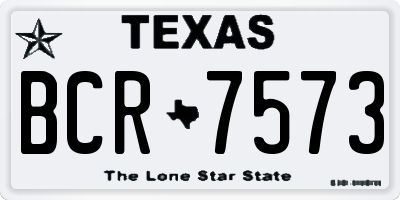 TX license plate BCR7573