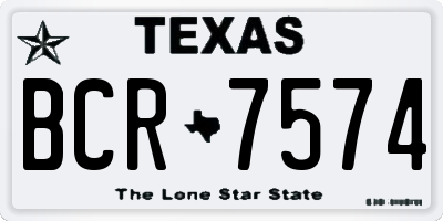 TX license plate BCR7574