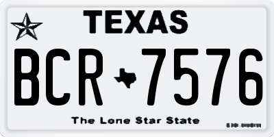 TX license plate BCR7576