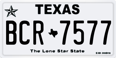 TX license plate BCR7577