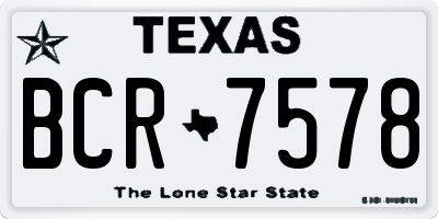 TX license plate BCR7578