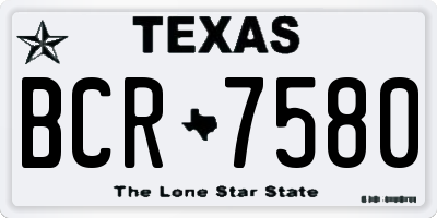 TX license plate BCR7580