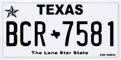 TX license plate BCR7581