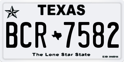 TX license plate BCR7582