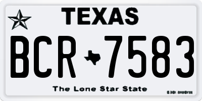TX license plate BCR7583