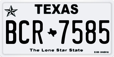 TX license plate BCR7585