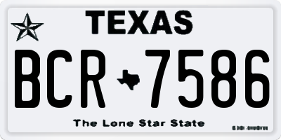 TX license plate BCR7586