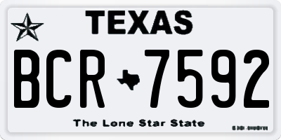 TX license plate BCR7592