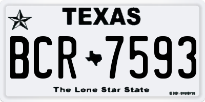 TX license plate BCR7593