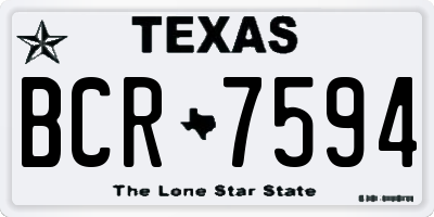 TX license plate BCR7594