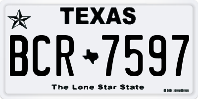 TX license plate BCR7597