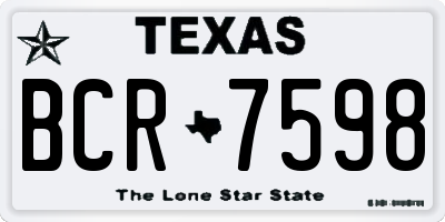 TX license plate BCR7598