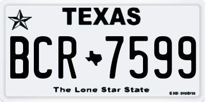 TX license plate BCR7599