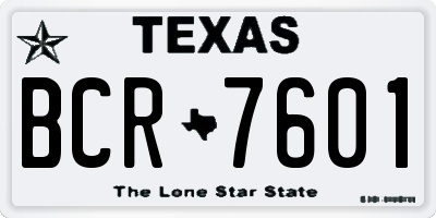 TX license plate BCR7601