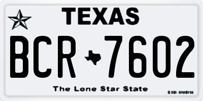 TX license plate BCR7602