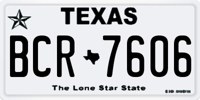 TX license plate BCR7606