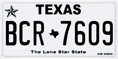 TX license plate BCR7609