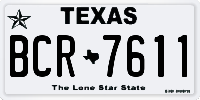 TX license plate BCR7611