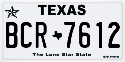TX license plate BCR7612