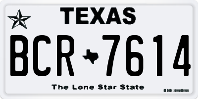 TX license plate BCR7614