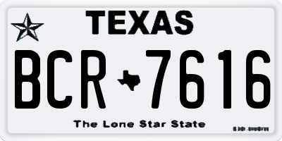 TX license plate BCR7616