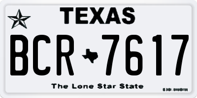 TX license plate BCR7617
