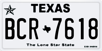 TX license plate BCR7618