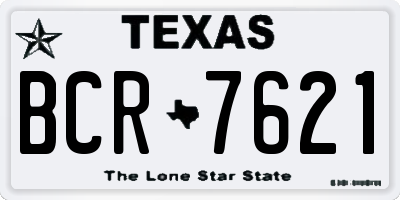 TX license plate BCR7621
