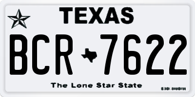 TX license plate BCR7622