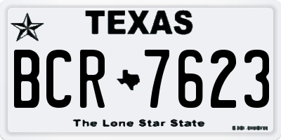 TX license plate BCR7623