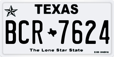 TX license plate BCR7624