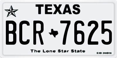 TX license plate BCR7625