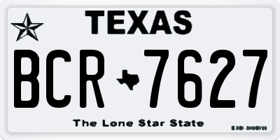 TX license plate BCR7627
