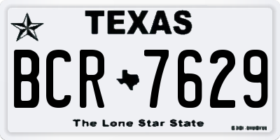 TX license plate BCR7629