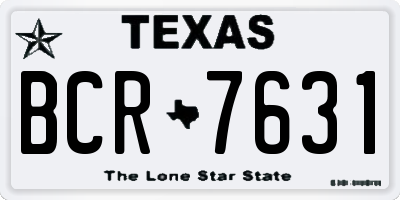 TX license plate BCR7631