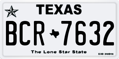 TX license plate BCR7632