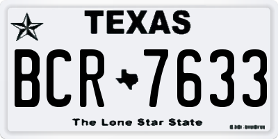 TX license plate BCR7633