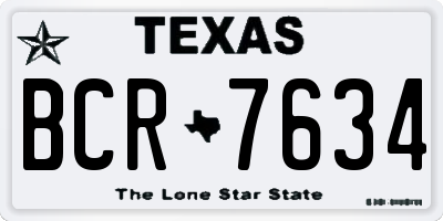 TX license plate BCR7634