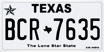 TX license plate BCR7635