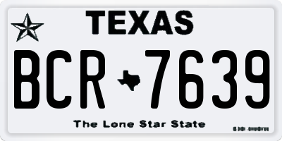 TX license plate BCR7639